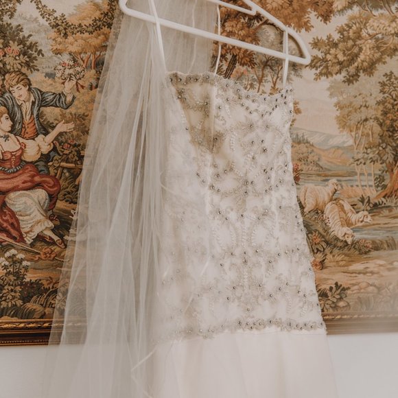 Vintage Jim Hjelm Beaded Wedding Gown - Picture 4 of 16